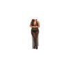 Nuisette longue grande taille fendue transparente 